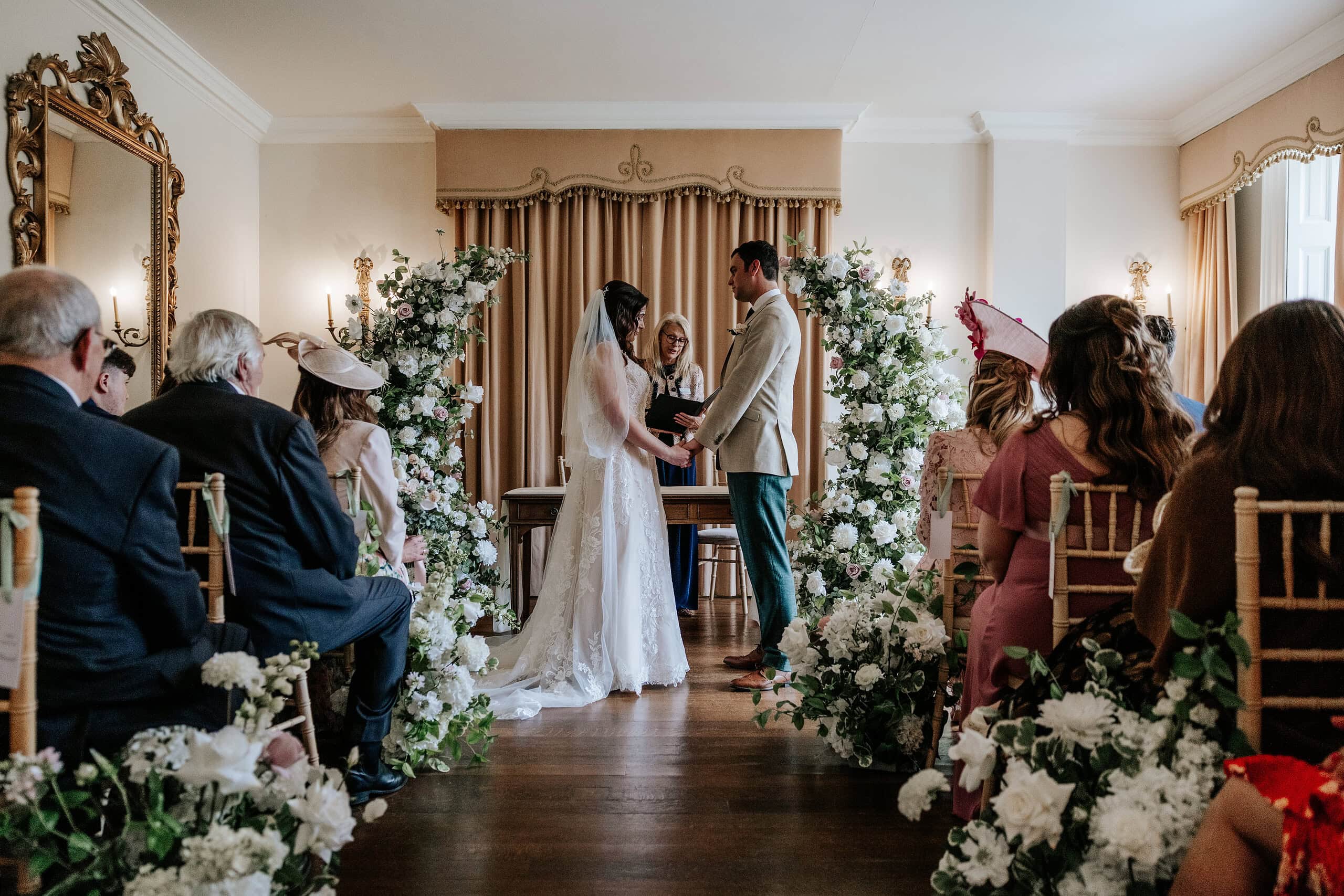 Sutton Bonnington Hall wedding with arch rental